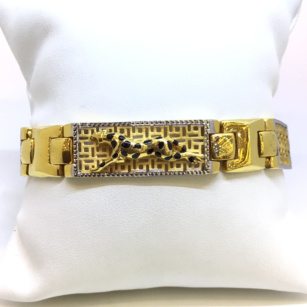916 Gold Jaguar Design Gents Bracelet
