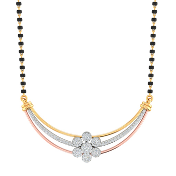 Branded fancy real diamond mangalsutra by 