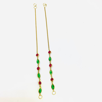 DESIGNED GOLD FANCY STONE EARCHAIN by 