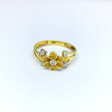 fancy flower gold ladies ring by 