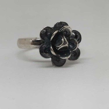 925 Sterling Silver Oxidise Rose Ladies Ring by 
