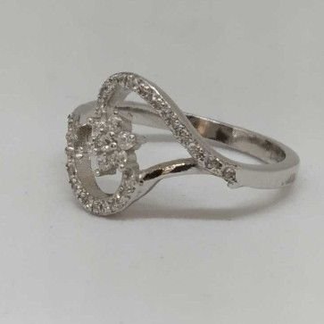 925 Sterling Silver Diamond Fancy Ladies Ring