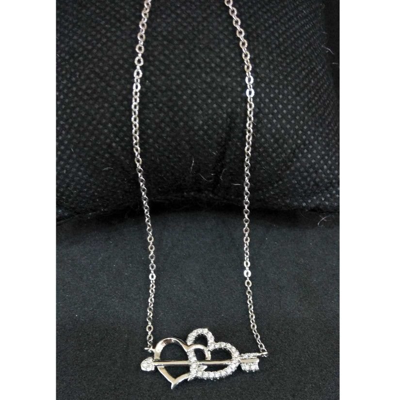 925 sterling silver heart designed pendant chain