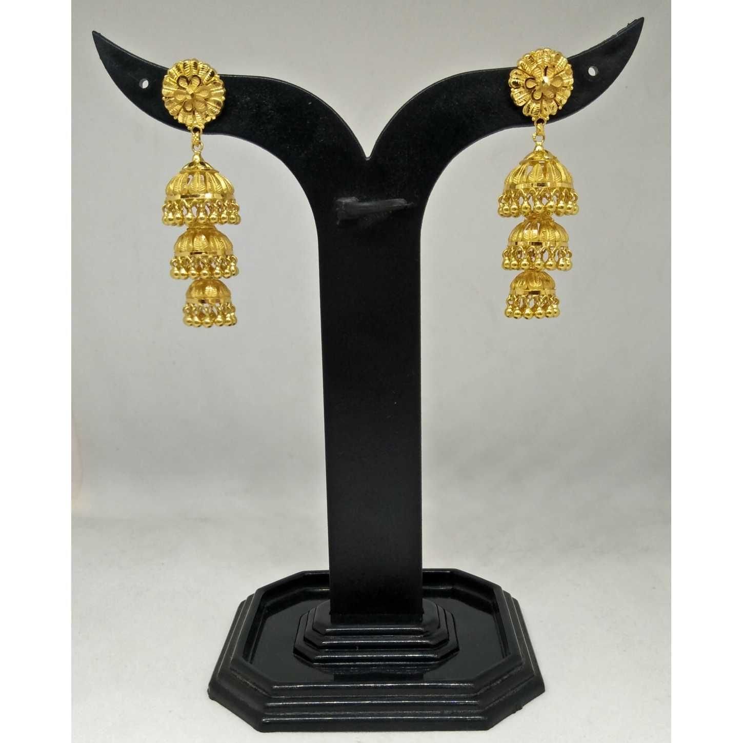 Sheesha kundan 3 step jhumka NJ - 1715