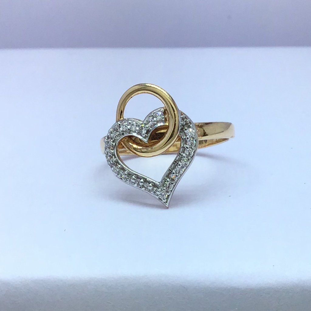 heart designing fancy ladies rose gold ring