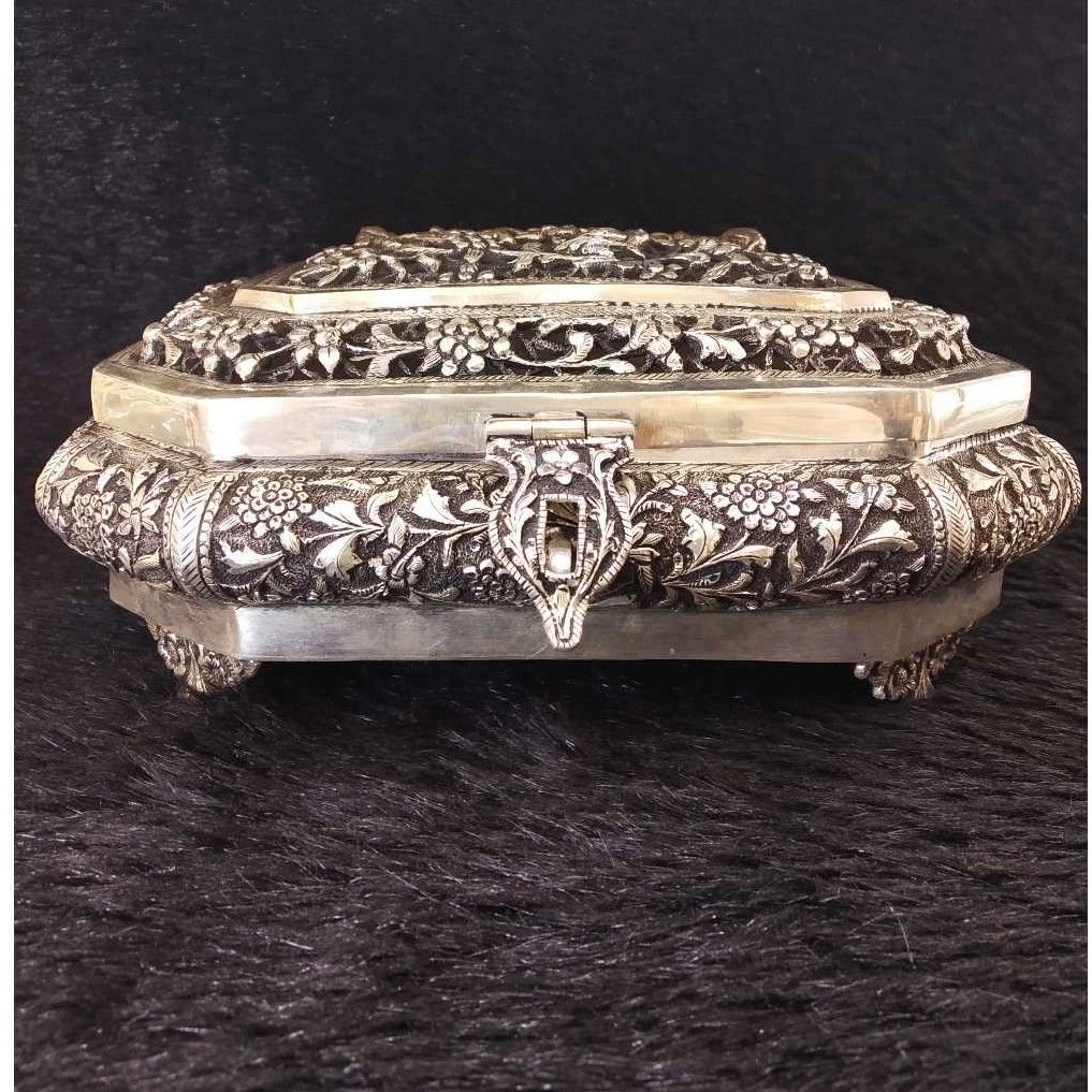 Dry fruit antique silver box