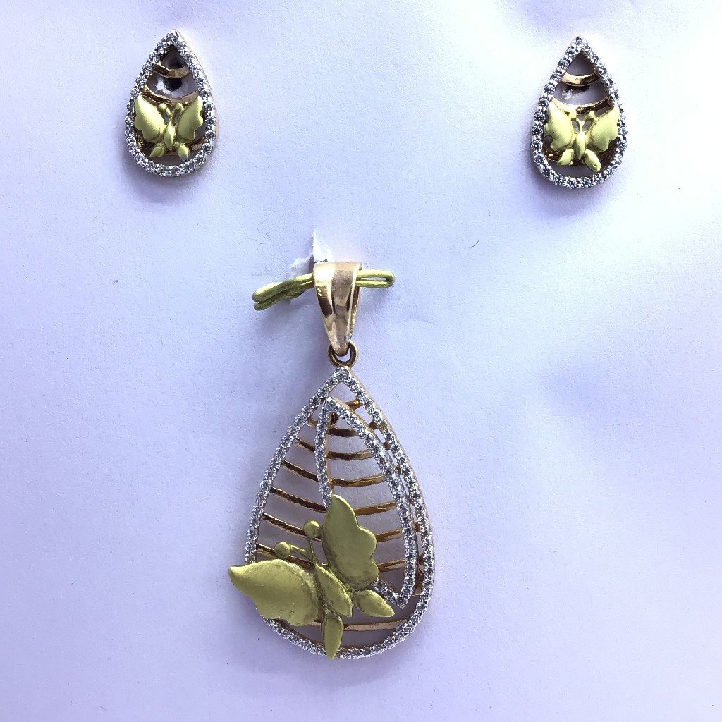 FANCY BUTTERFLIES GOLD PENDANT SET