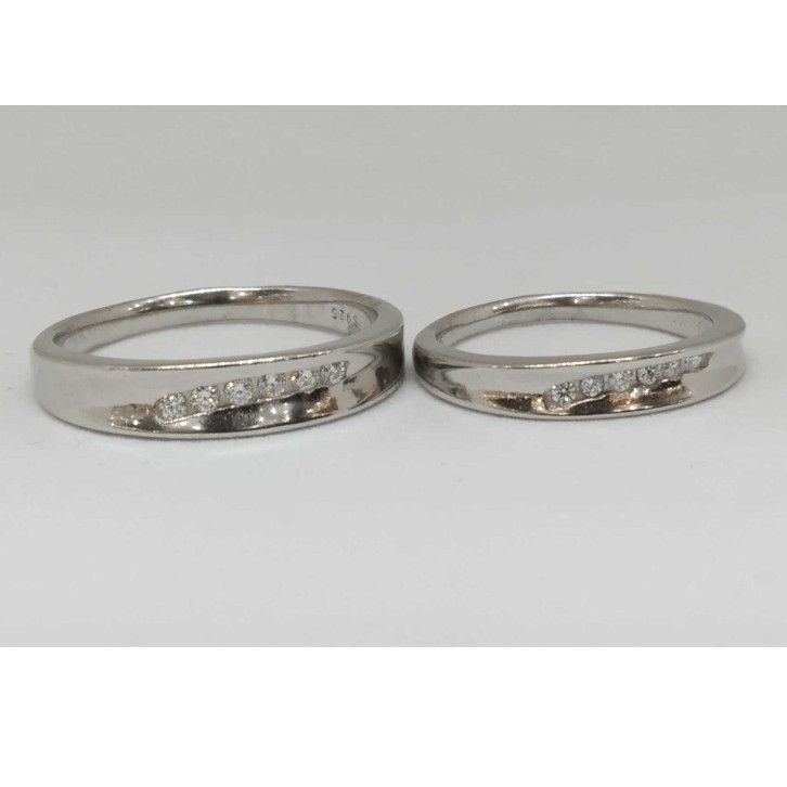 925 Sterling Silver Couple Band