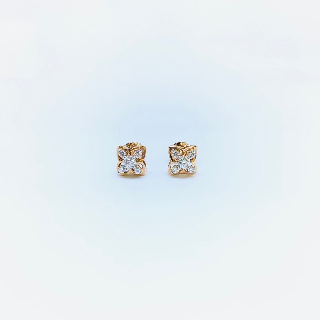 DESIGNING FANCY ROSE GOLD REAL DIAMOND EARRINGS