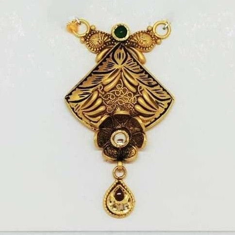 22 KT Gold Oxidised Designer Pendant