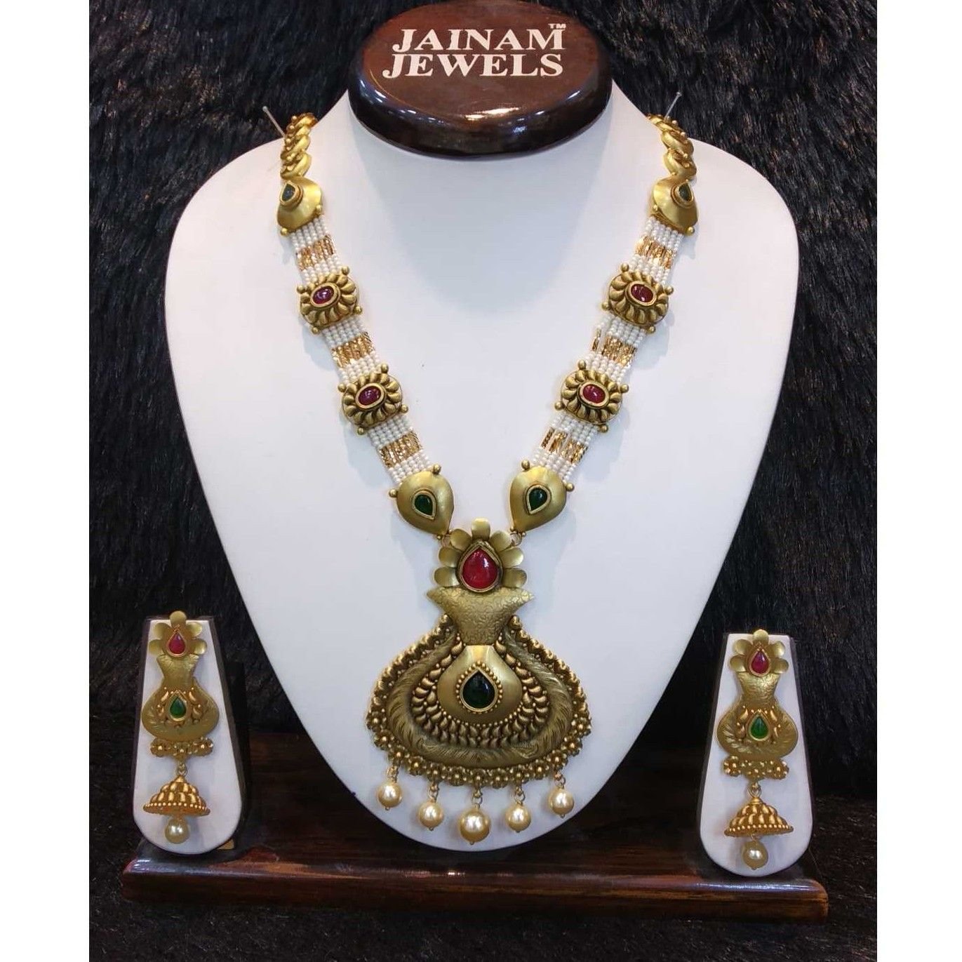 22kt gold rajwadi bridal antique set