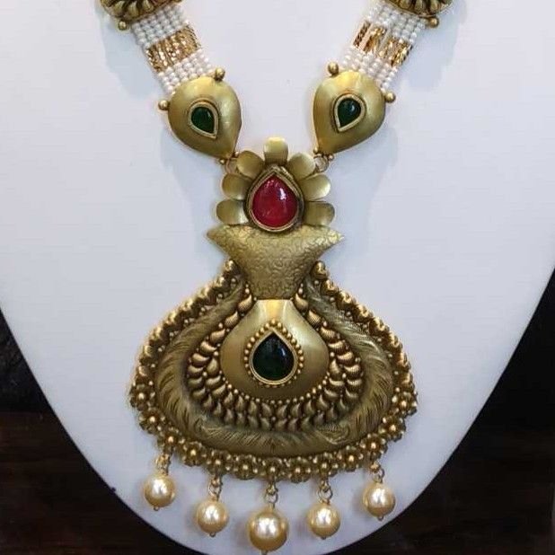 22kt gold rajwadi bridal antique set