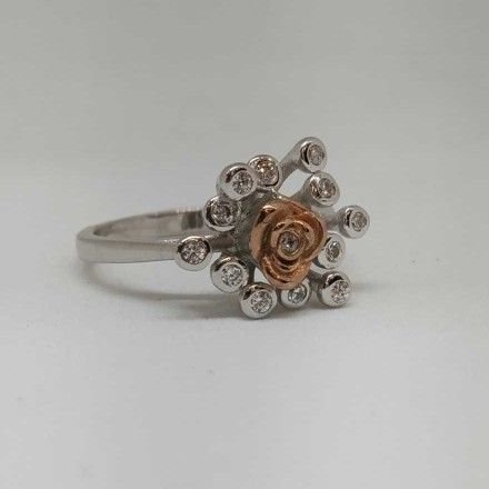 925 Sterling Silver Rose Flower Designer Ladies Ring