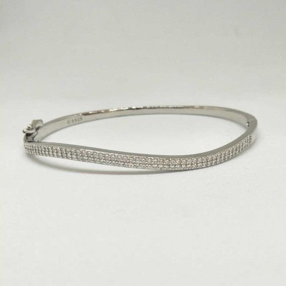 925 Sterling Silver AD Diamond Ladies Bracelet