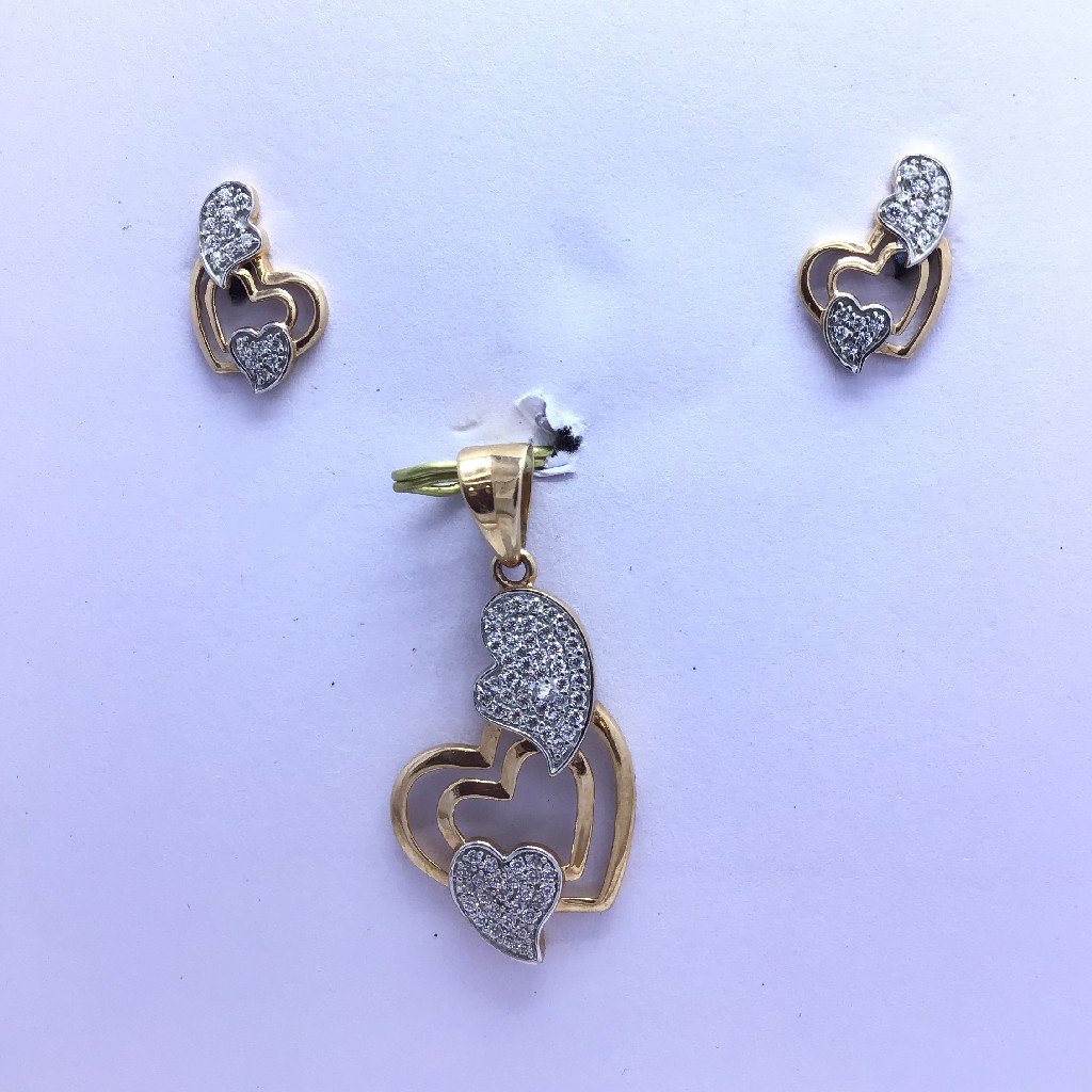 FANCY ROSE GOLD HEART PENDANT SET