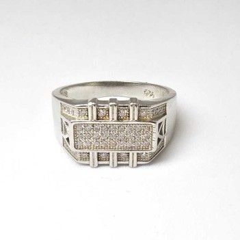 925 Sterling Silver AD Diamond. Gents Ring