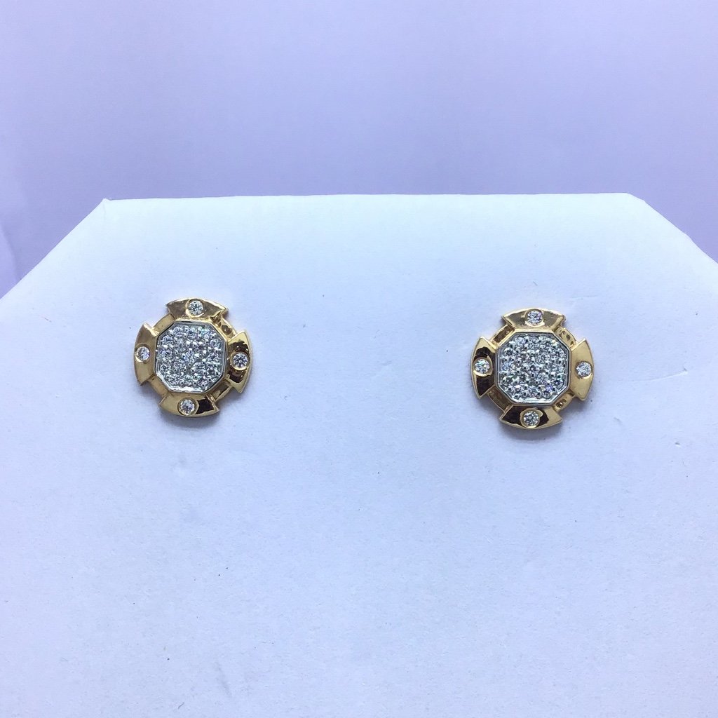 branded rose gold earrings