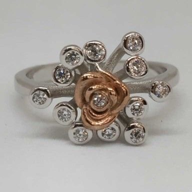 925 Sterling Silver Rose Flower Designer Ladies Ring