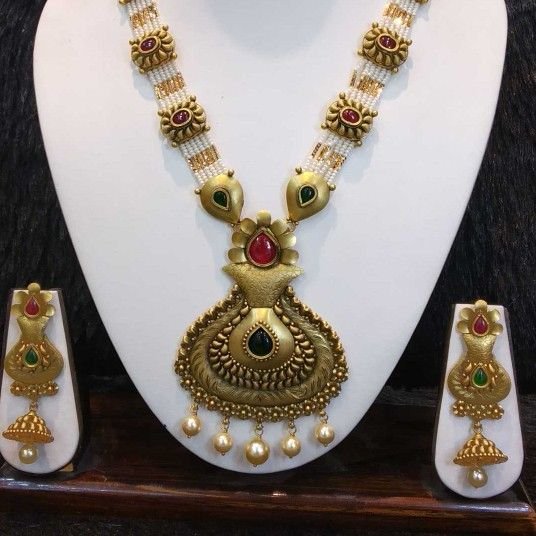 22kt gold rajwadi bridal antique set