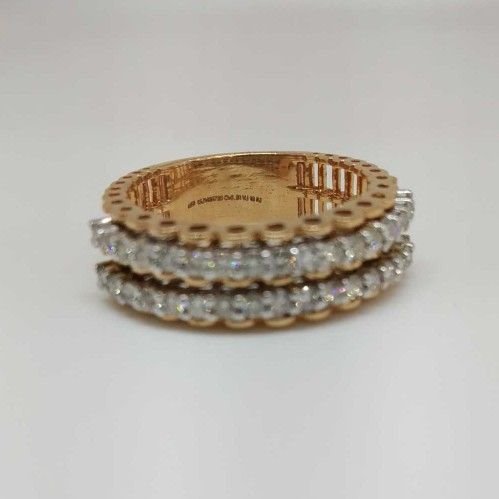 Real diamond rose gold Band Designed ladies ring