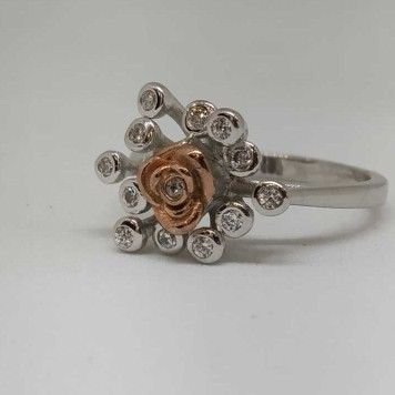 925 Sterling Silver Rose Flower Designer Ladies Ring